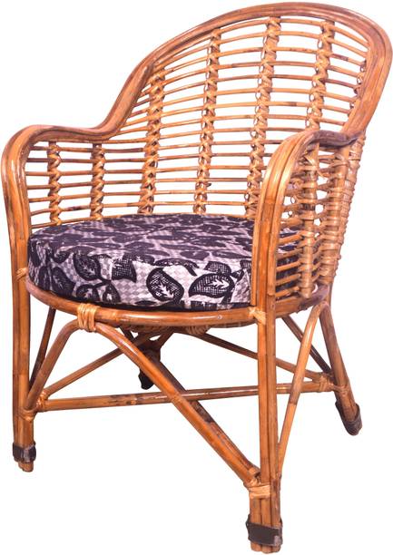 EVRA Living with Natural Cane Rattan Chair for Living Room, Balcony Natural Antique Cane Outdoor Chair