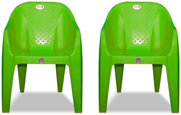 ARLAVYA Sofa Chair for Home, Garden, Color-Green, Set of 2 Plastic Outdoor Chair