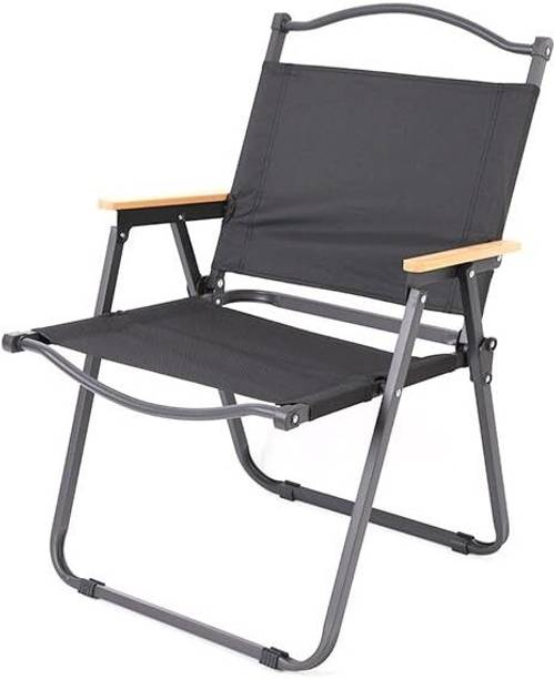 MT BROTHERS Ultralight Low Beach Concert Camping Folding Chair (Black, Big) Solid Wood Outdoor Chair