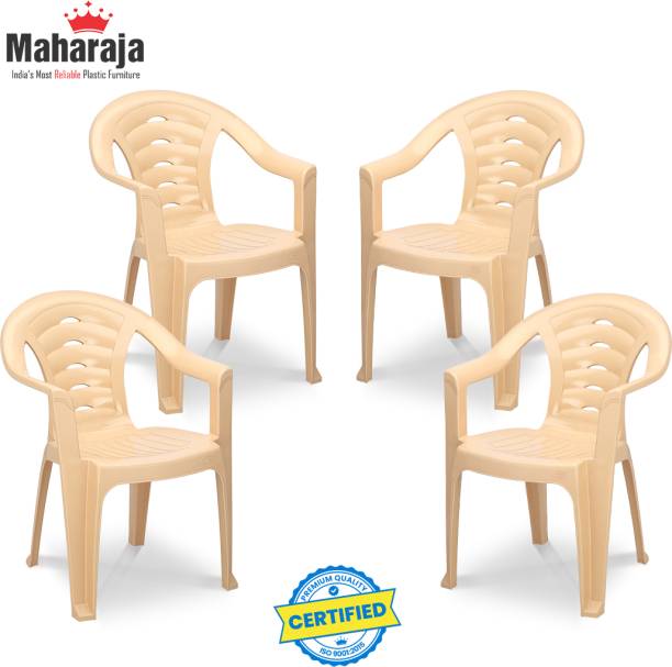 MAHARAJA Sunrise for Home,Office | Comfortable | ArmRest | Bearing Capacity upto 200Kg Plastic Outdoor Chair