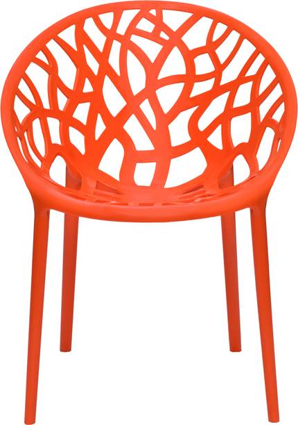 ITALICA Oxy Plastic Chair for Home/Glossy Finish Crystal Design Plastic Outdoor Chair/ Plastic Outdoor Chair
