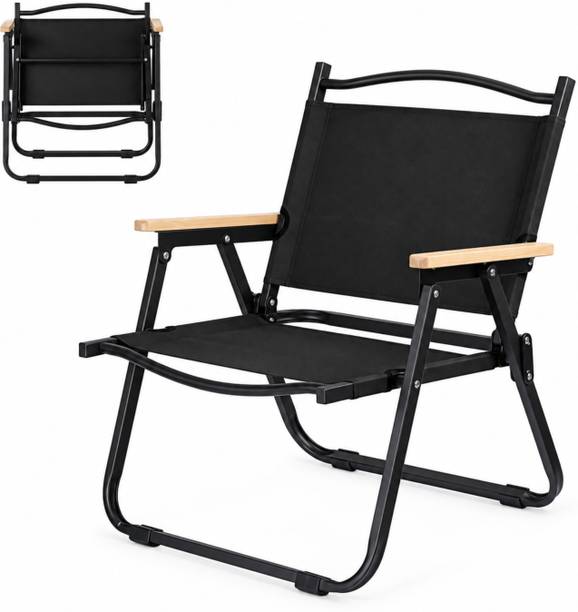 WHISKET Black Camping Chair Solid Wood Outdoor Chair