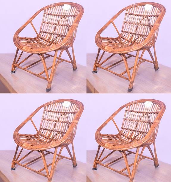 EVRA Living with Natural Cane Rattan Chair for Living Room, Balcony , Cane sofas Cane Outdoor Chair