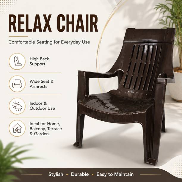 TrendyLivings Relax High Back Plastic Aaram Chair Plastic Outdoor Chair