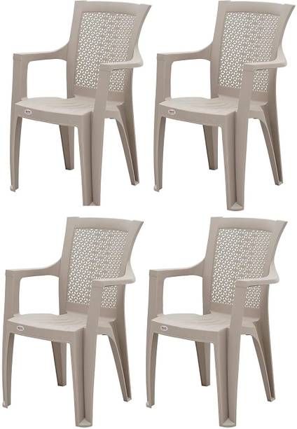 Supreme Net Designer Plastic Armchair for Home,Garden,Office|Strong&Sturdy Seating Chair Plastic Outdoor Chair