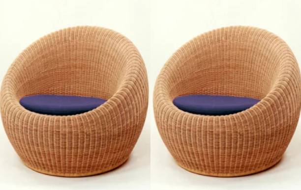 EVRA Cane Chair for Indoor Outdoor Sitting with Cushion sofa chair For Home ,Balcony Cane Outdoor Chair