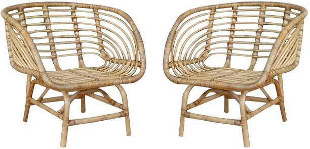 IRA Premium Bamboo Cane Study/Sofa Chair for Living Room with Arm Rest Bamboo Outdoor Chair