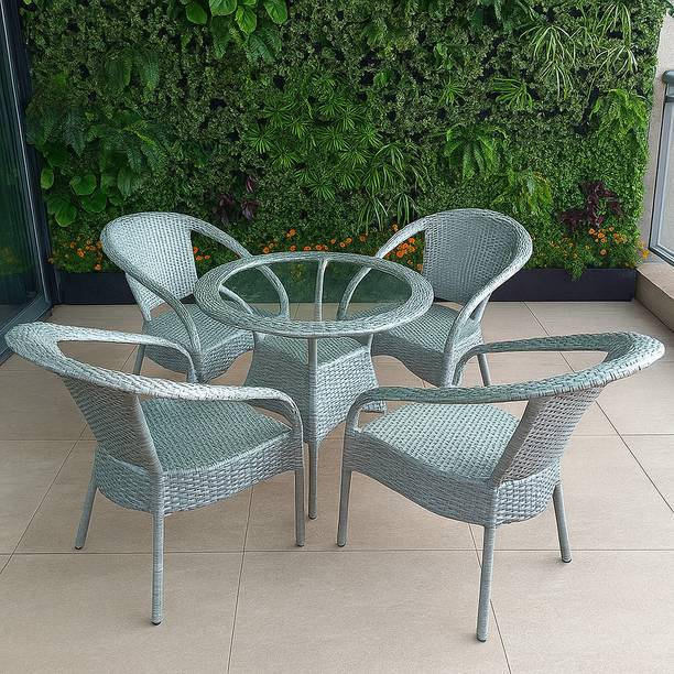 KLODOR Garden/Balcony/Terrace/Poolside Patio Seating Chair & Table Set For Outdoor Metal Outdoor Chair