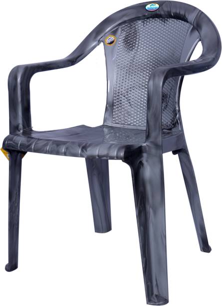 NEELGAGAN Durable Plastic Chair with Backrest & Armrest, Elegant Design for Home & Garden Plastic Outdoor Chair