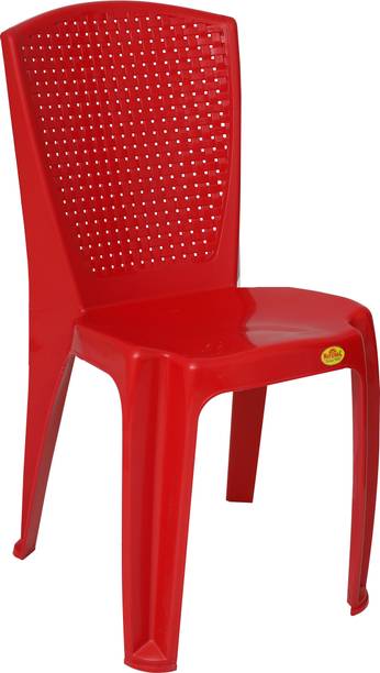 NP NATIONAL Since 1952 Armless Stackable Seat with Woven-Lattice Texture Versatile Indoor and Outdoor Plastic Outdoor Chair