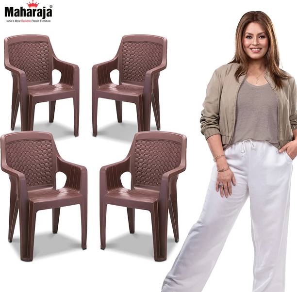 MAHARAJA Safari 111 for Home,Office | Comfortable | ArmRest | Bearing Capacity upto 200Kg Plastic Outdoor Chair