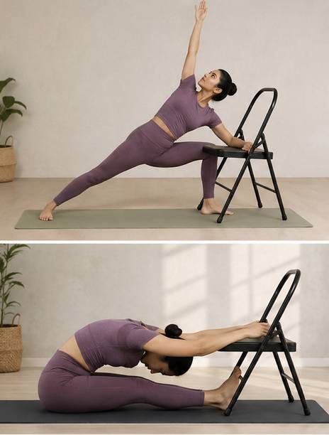 KAWACHI Kawachi Iyengar Yoga Chair Heavy Duty Metal Chair for Yoga Exercises Fit Metal Outdoor Chair