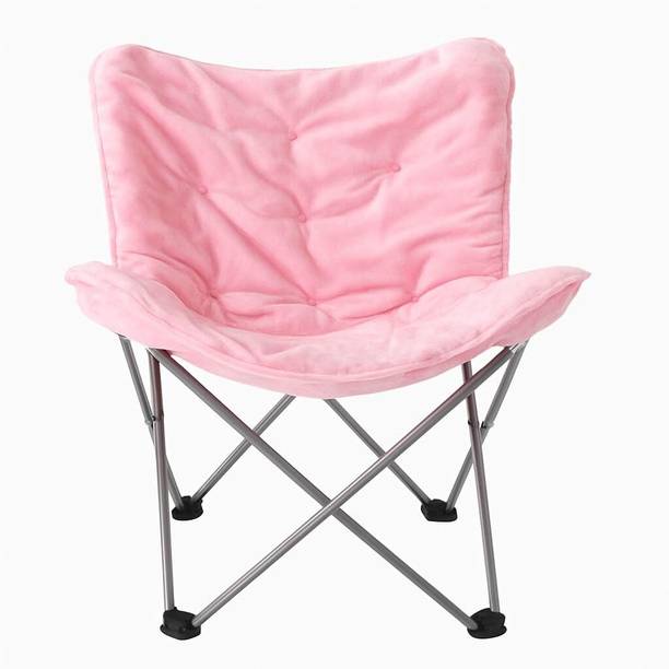 VALAJOGI Faux Fur Saucer Chair Fabric Outdoor Chair