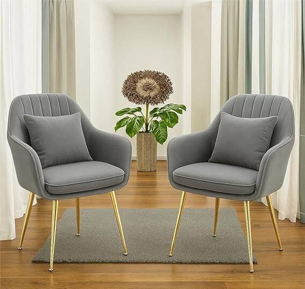 Roxigo Velvet Chairs With Cushion Fabric Outdoor Chair