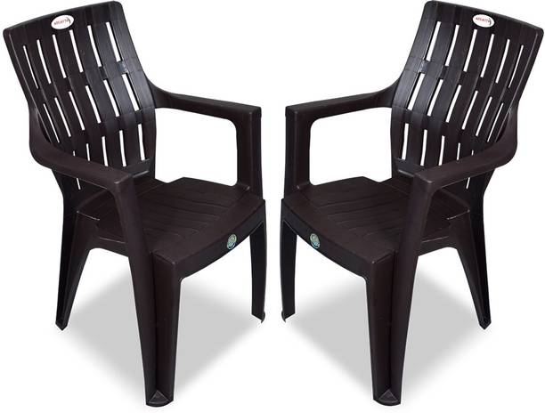 ARLAVYA Platina Orthopaedic Spine Care Arm Chair for Home Garden Office Glossy Finish Plastic Outdoor Chair
