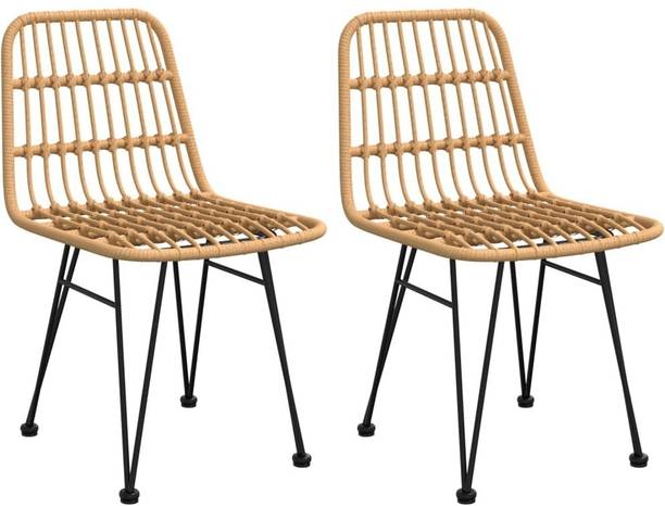 IRA Dining Woven Wicker Rattan & Patio Furniture for Decks Outdoor Chair Brown 2pcs Synthetic Fiber Outdoor Chair