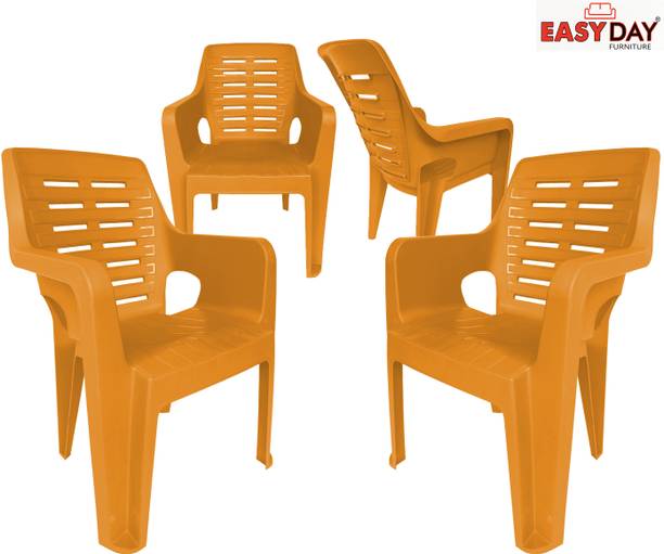 EASYDAY Sumo Plastic Chairs for Home| Study Chair with Armrest| Outdoor Stackable Chairs Plastic Outdoor Chair