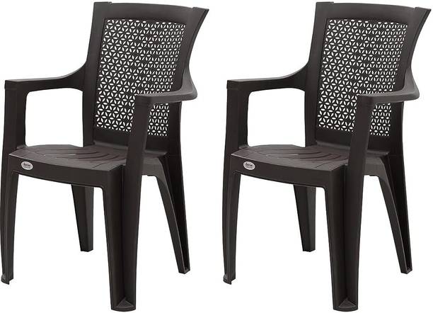 Supreme Net Designer Plastic Armchair for Home,Garden,Office|Strong&Sturdy Seating Chair Plastic Outdoor Chair