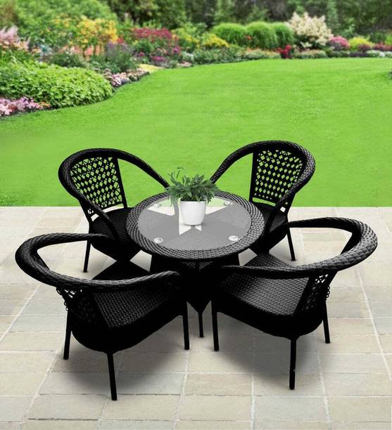 KLODOR Premium Designer Garden/Balcony/Terrace/Poolside Patio Seating Chair & Table Set Glass Outdoor Chair