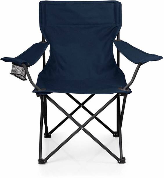 BLAPOXE Portable Folding Camping Chair with Arm Rest Cup Holder and Carrying and Storage Bag - Dark Blue Pack of 1 Metal Outdoor Chair