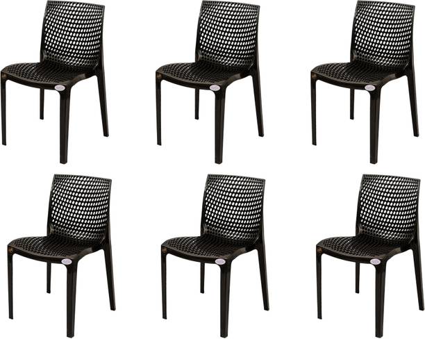 Petals Web Stylish Heavy Duty | Stackable | Armless | for Garden and cafeteria Plastic Outdoor Chair