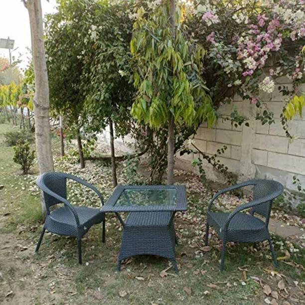 Urban Homes D08 2+1 Outdoor Indoor Patio Furniture Sets Chair Patio Wicker Metal Outdoor Chair
