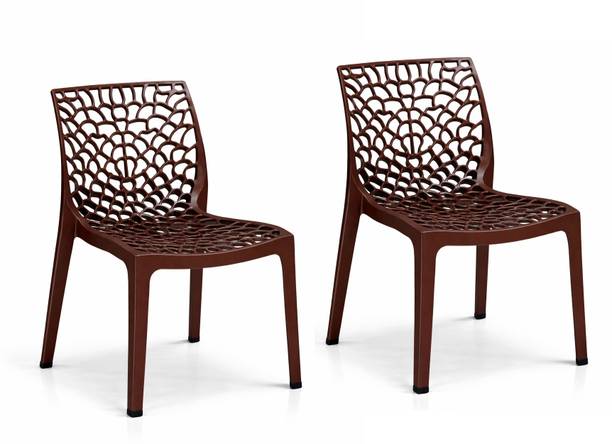 SRI GAYATHRI POLYMERS Premium Web Design Plastic Chair|Stylish Modern Armless Chair for multipurpose Plastic Outdoor Chair