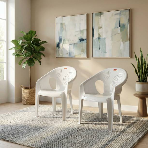 TrendyLivings Strong Arm Chair for Home | Outdoor & Indoor Chair with Armrest Plastic Outdoor Chair