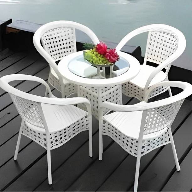 KLODOR Premium Designer Garden/Balcony/Terrace/Poolside Patio Seating Chair & Table Set Plastic Outdoor Chair
