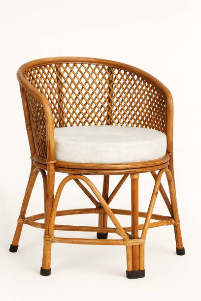 AFCane Craft Premium Handcrafted Rattan Cane Accent Chair with Soft Cushion Solid Wood Living Room Chair