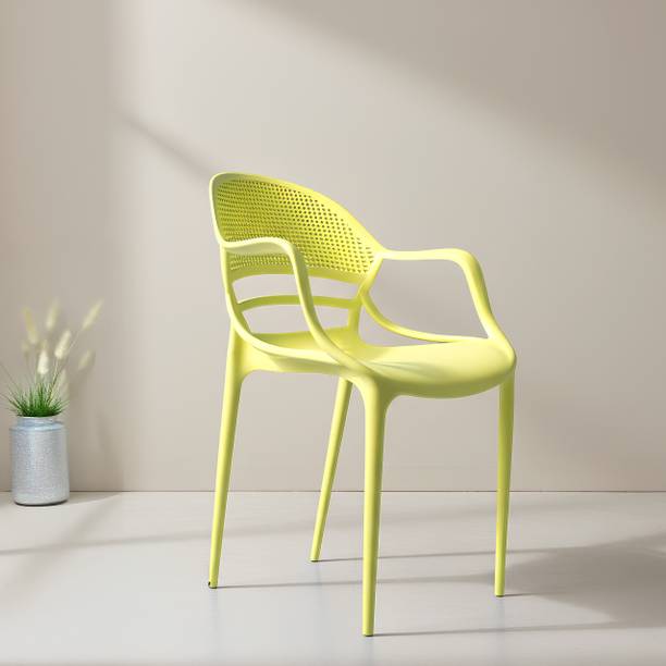 Diya Sunset Web Plastic Chair with Handle for Dining Room, Cafe and Restaurents Plastic Outdoor Chair