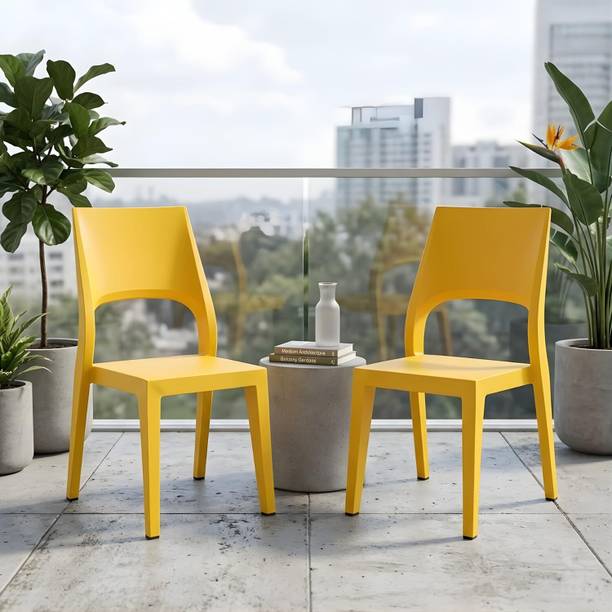 Nilkamal Ace Armless Chair |Set of 2| For Living Room, Dining Room, Office, Outdoor| Plastic Outdoor Chair