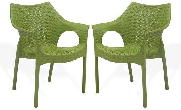 Supreme CAMBRIDGE GREEN SET OF 2 CHAIR FULLY COMFORT nd weight bearing capacity 200 kg outdoor chair Plastic Cafeteria Chair