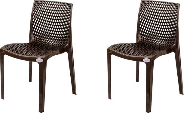 Petals Web Stylish Heavy Duty | Stackable | Armless | for Garden and cafeteria Plastic Outdoor Chair