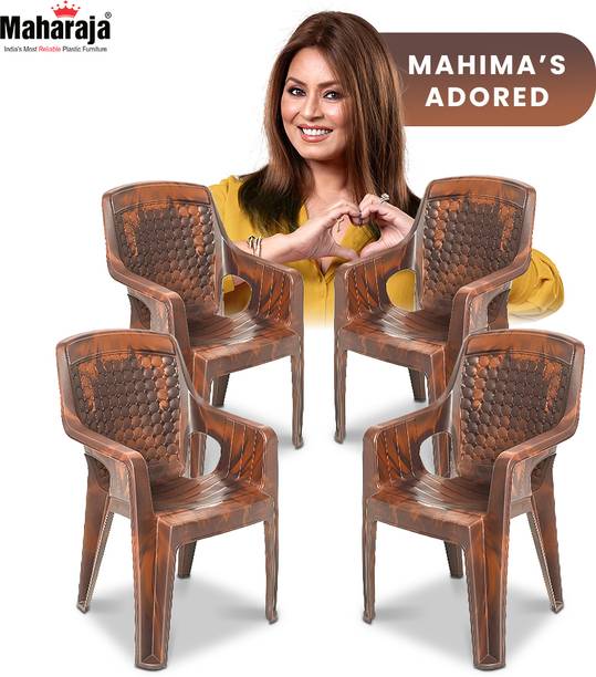 MAHARAJA Premium Plastic Chair –Ergonomic Armrest Design, Chair for Home, Ultra-Durable Plastic Living Room Chair