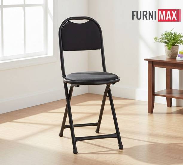 FURNIMAX Folding Stool Chair with Foot Rest for Home & Kitchen/Namaz/Restaurant/Cafe Metal Outdoor Chair