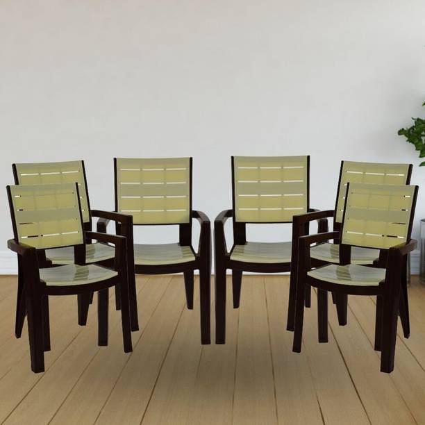 ITALICA Designer Series Comfortable Plastic Arm Chair/Double Insert Stackable Chair/ Plastic Outdoor Chair