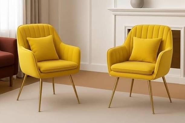 Toxigo Modern Velvet Accent Chairs with Cushioned Seat and Metal Legs Fabric Outdoor Chair