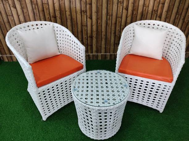 Jiomee Furniture Outdoor-Indoor Rattan Outdoor Patio Coffee Chair & Table Set Metal Outdoor Chair