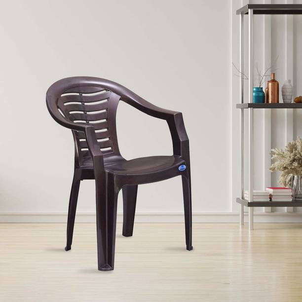 Nilkamal Mid Back Chair with Arm CHR2155|100% PolyPropylene|For Living ,Kitchen, Office, Plastic Outdoor Chair