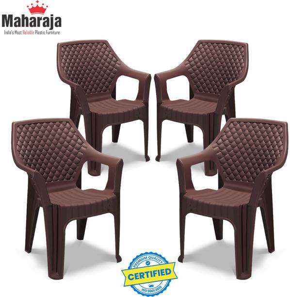 MAHARAJA Alpha for Home, Office | Comfortable | Arm Rest | Bearing Capacity up to 200Kg Plastic Outdoor Chair