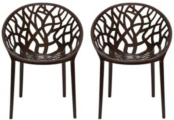 ITALICA Oxy Plastic Chair for Home/Glossy Finish Crystal Design Plastic Outdoor Chair/ Plastic Outdoor Chair