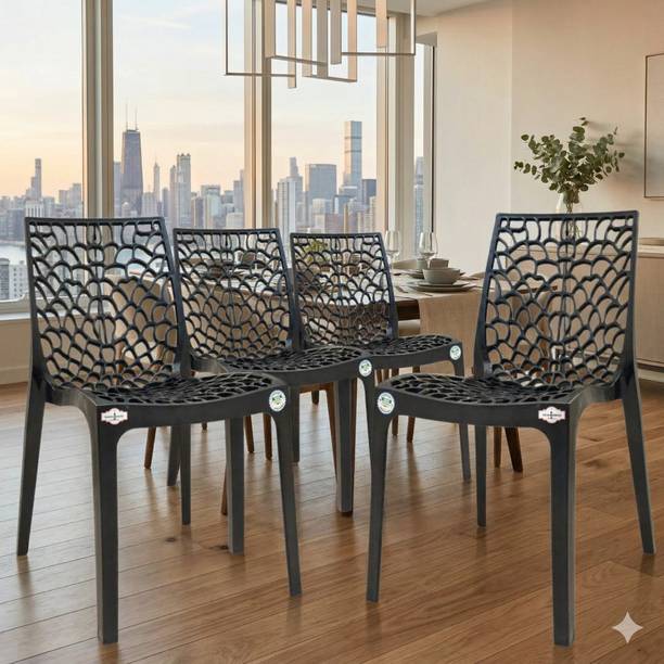 zidle Spider Dining Chair Home/Dining(2 Yrs Unbreakable wrty)Set of 4 Synthetic Fiber Cafeteria Chair