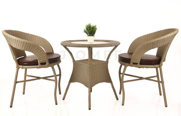 Kimber Street Outdoor Wicker Patio Coffee Chairs with Table Set Metal Outdoor Chair