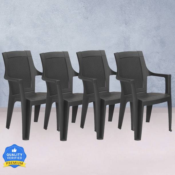 Nilkamal Mid Back Chair with Arm MYSTIQUE|For Living, Bed Room, Kitchen, Office, Outdoor Plastic Outdoor Chair