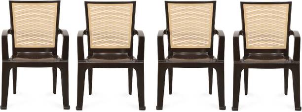 Nilkamal Mid Back Chair with Arm CHR2226 | For Living, Bed Room, Kitchen, Office, Garden Plastic Cafeteria Chair