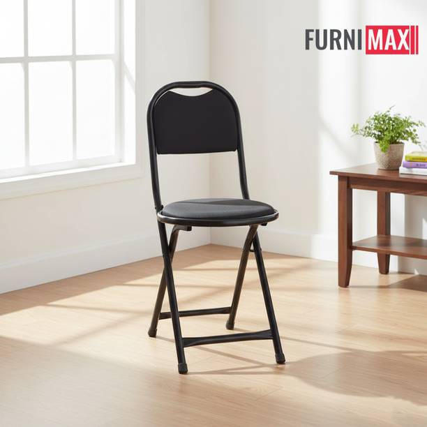 FURNIMAX Folding Stool Chair with Foot Rest for Home & Kitchen/Namaz/Restaurant/Cafe Metal Outdoor Chair