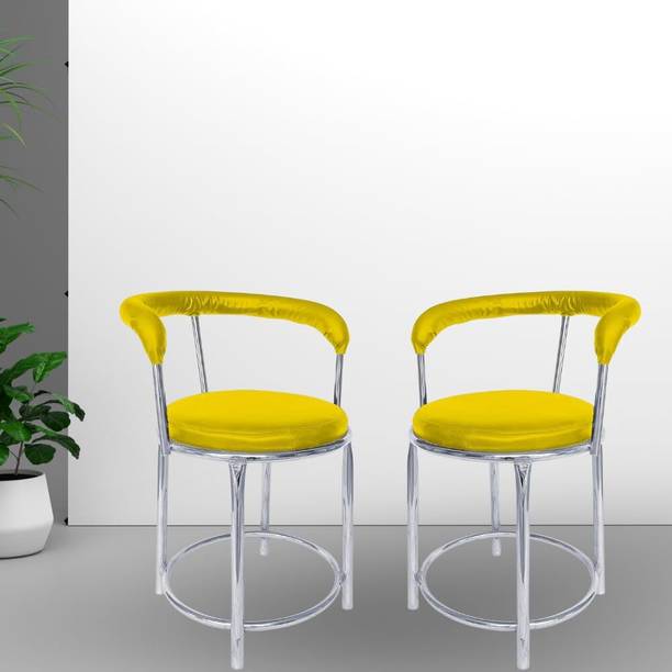 RW REST WELL 173 Bar Stool with Cushion Seat For Cafe/Home|2 Chrome Steel Dining Chair| Metal Bar Chair