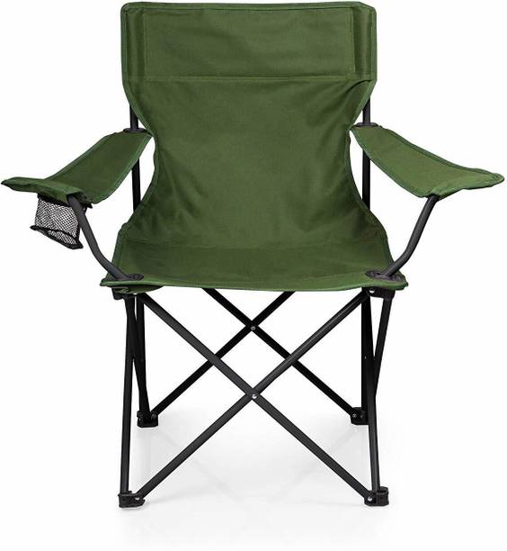 IRIS Heavy Duty Folding Arm Chair with Comfortable Tilted Back Metal Outdoor Chair