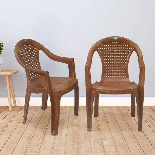 Nilkamal Mid Back Chair with Arm CHR2051|100% PolyPropylene|For Living ,Kitchen, Office, Plastic Outdoor Chair